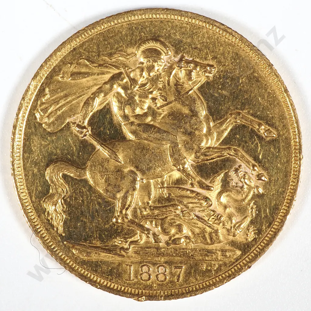 1887 United Kingdom Double Sovereign, Good EF - Rim Nick on Reverse  Image 1++