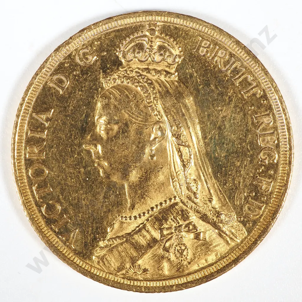 1887 United Kingdom Double Sovereign, Good EF - Rim Nick on Reverse  Image 1++