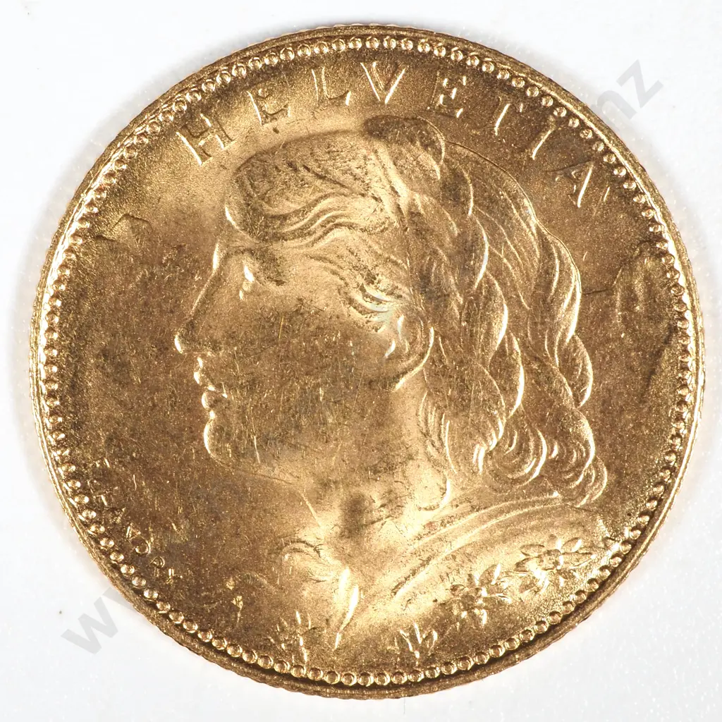 1922 Switzerland 10 Franc Gold Coin Image 1++