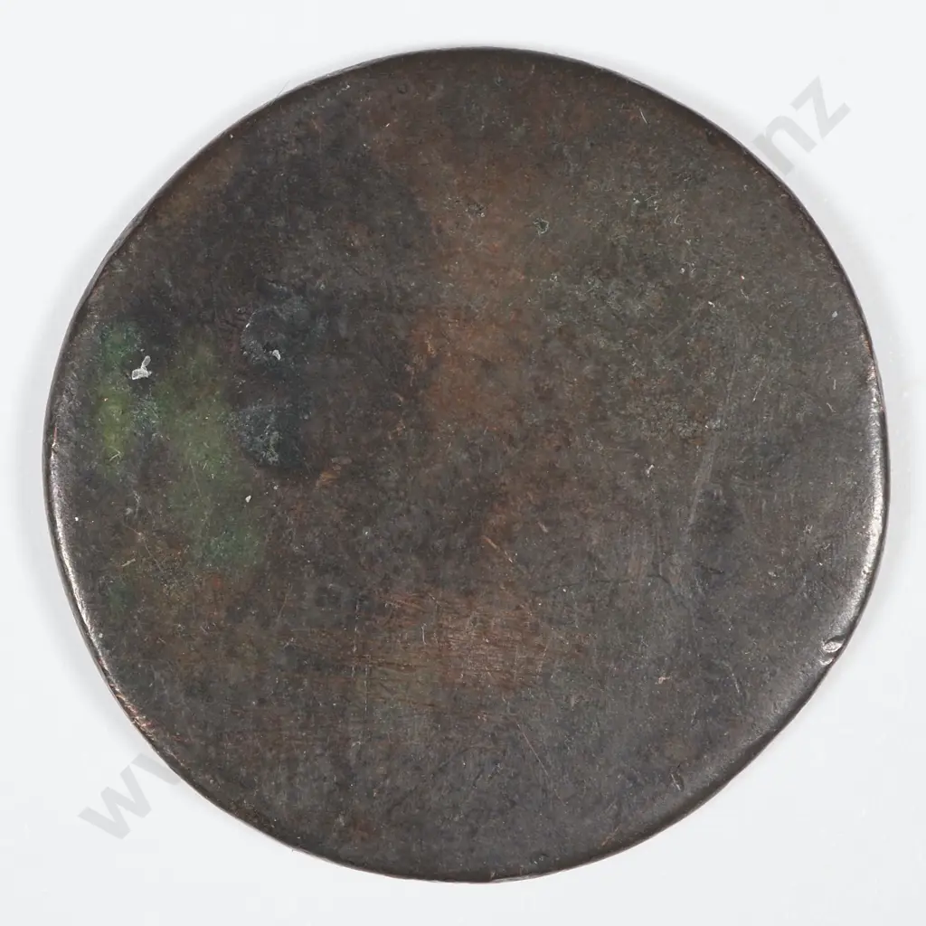 19th Century United Kingdom Half Penny - Worn & Over-stamped "J.B" Image 1++