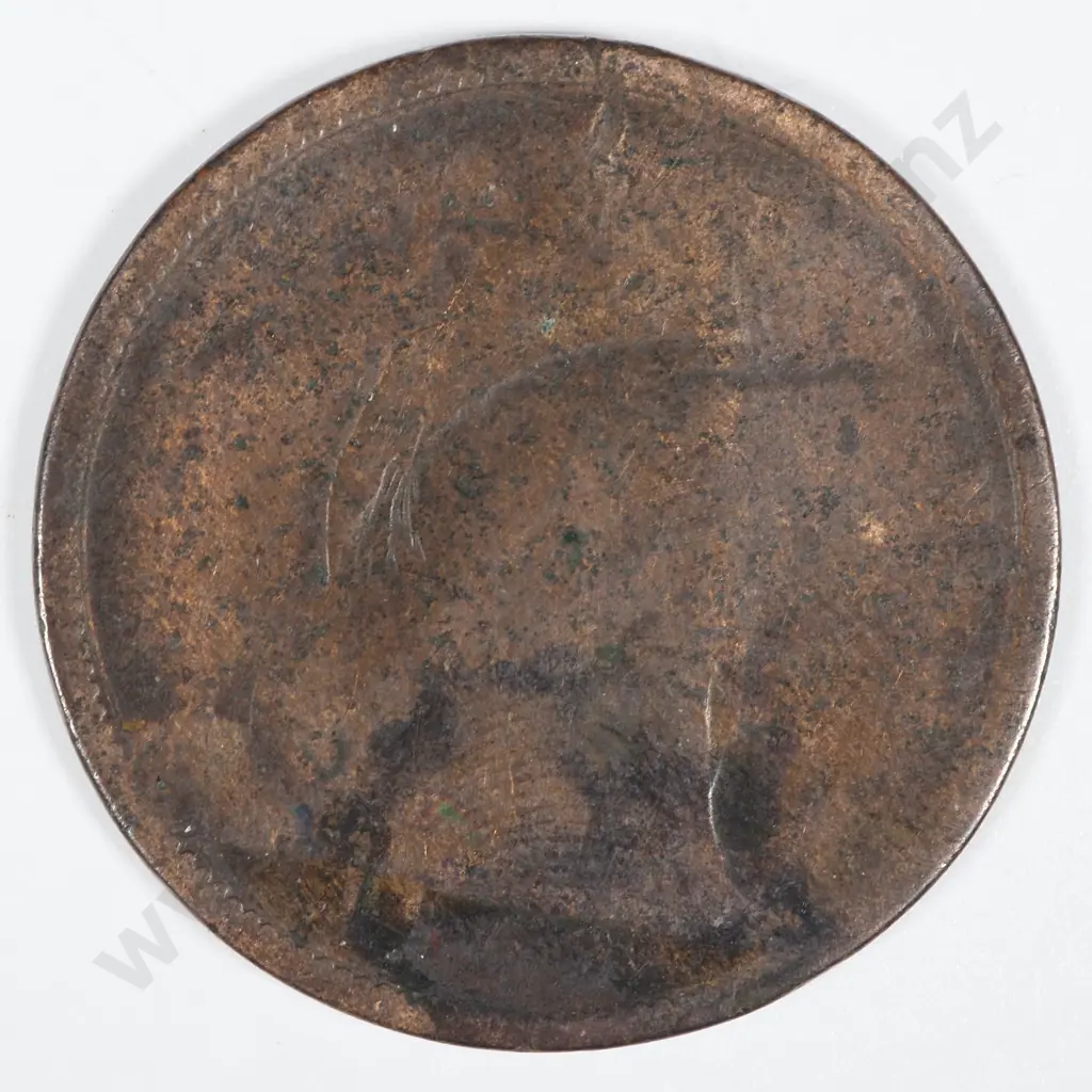 1862 United Kingdom Penny - Over-stamped " A ^Crown^ F  Image 1++