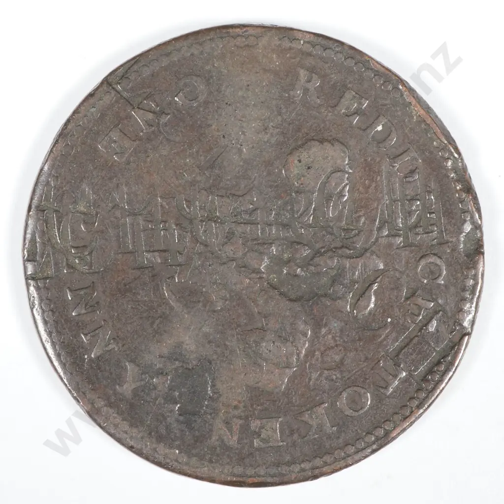 1813 United Kingdom PennyWorcestershire - Redditch / W. Bartleet and W. Hemming  - Over-stamped  Image 1++