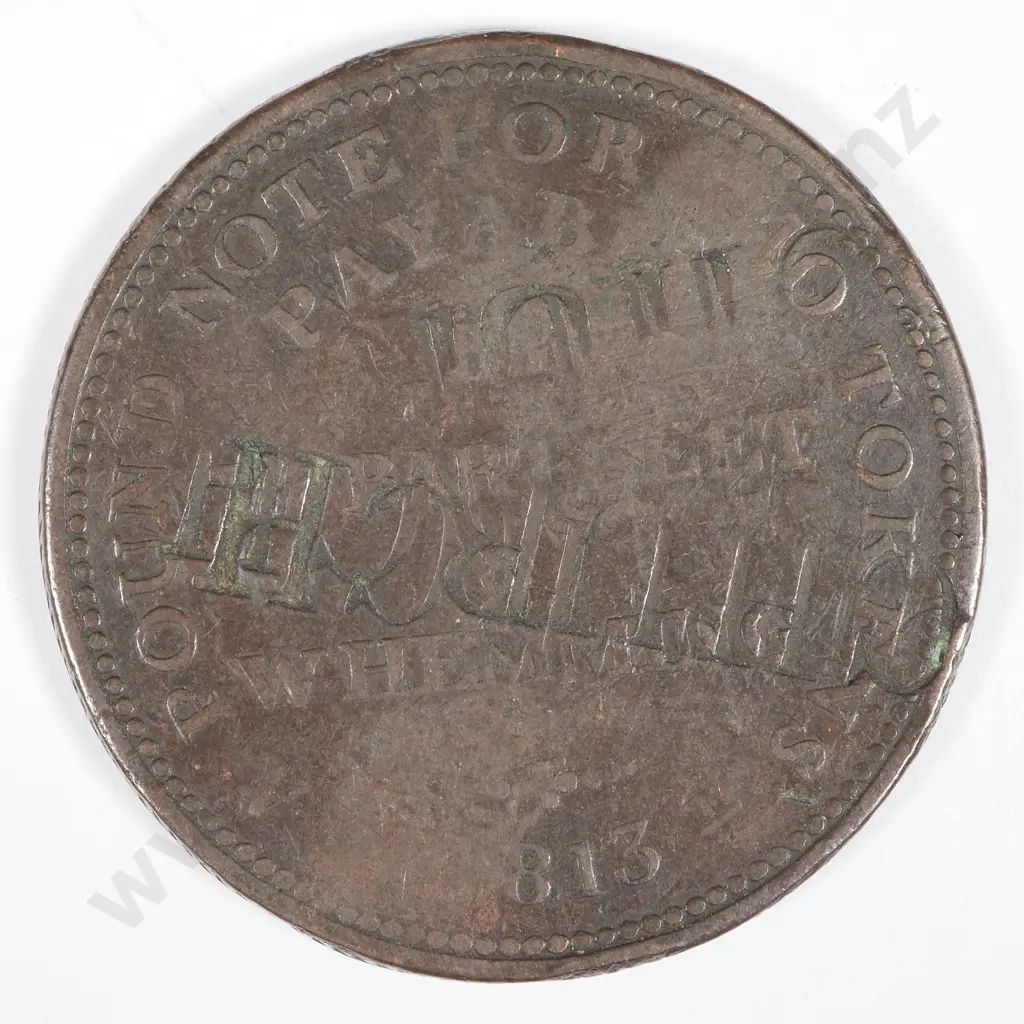 1813 United Kingdom PennyWorcestershire - Redditch / W. Bartleet and W. Hemming  - Over-stamped  Image 1++