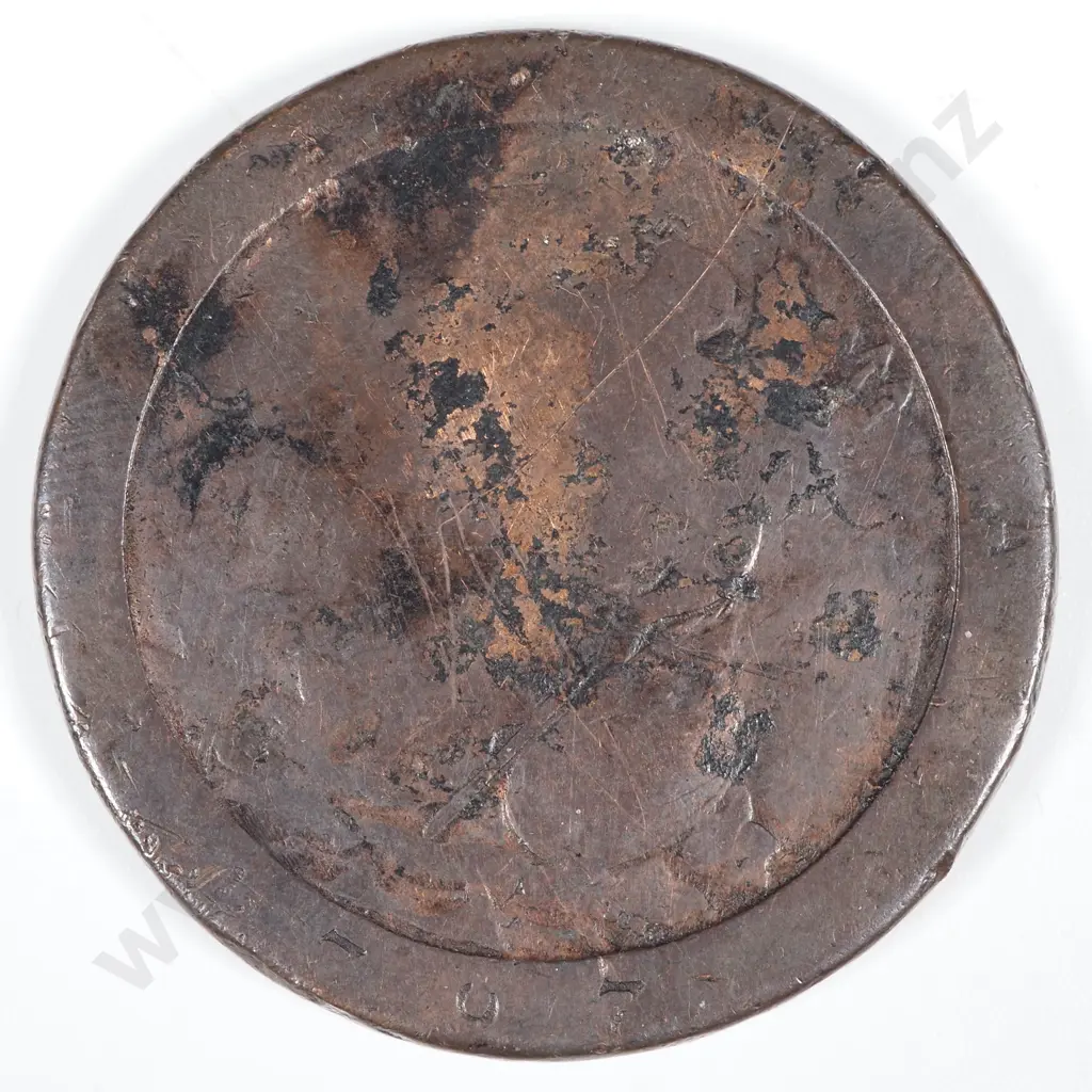 1797 United Kingdom Cartwheel Penny - Over-stamped " E.F" Image 1++