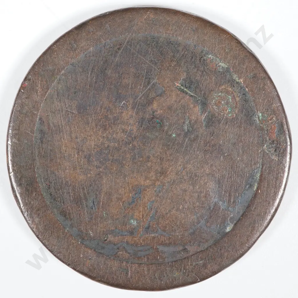 1797 United Kingdom Cartwheel Penny - Over-stamped " J. BAXTER" Image 1++