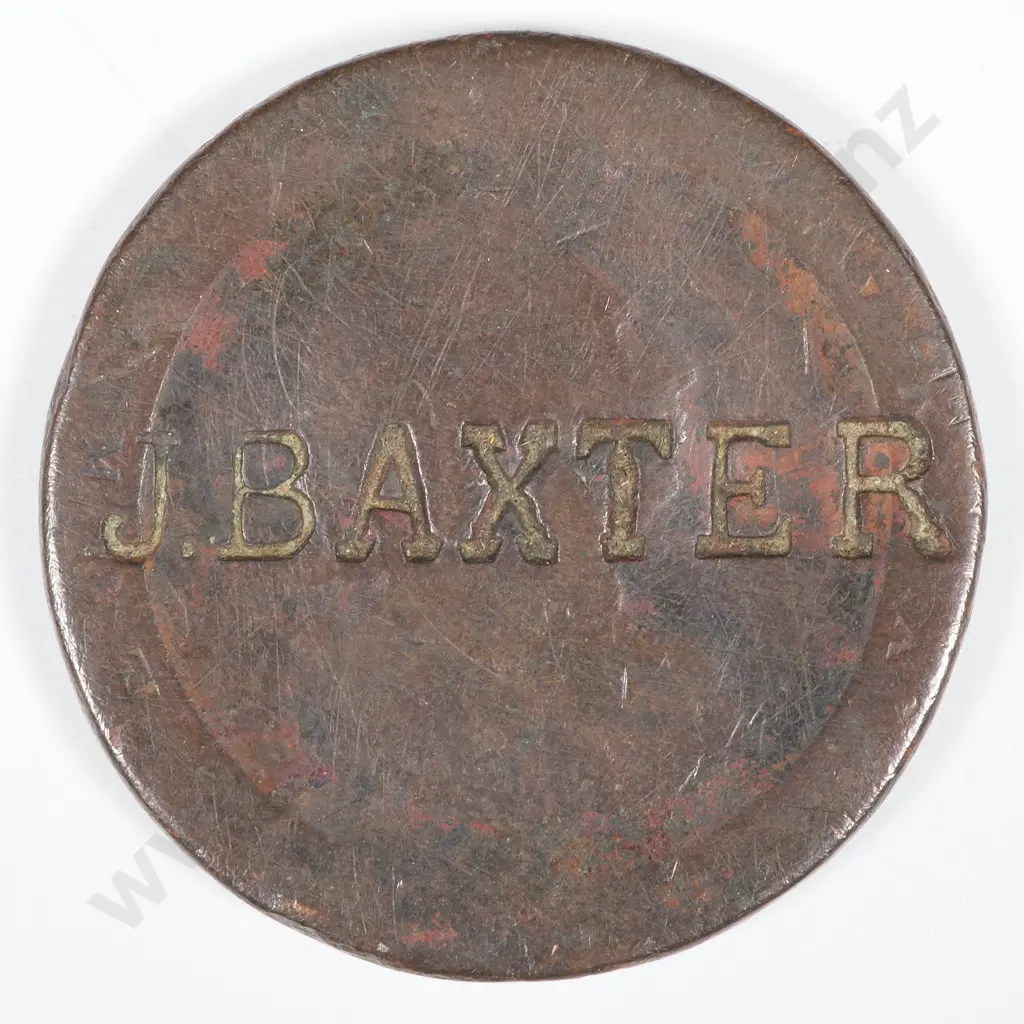 1797 United Kingdom Cartwheel Penny - Over-stamped " J. BAXTER" Image 1++