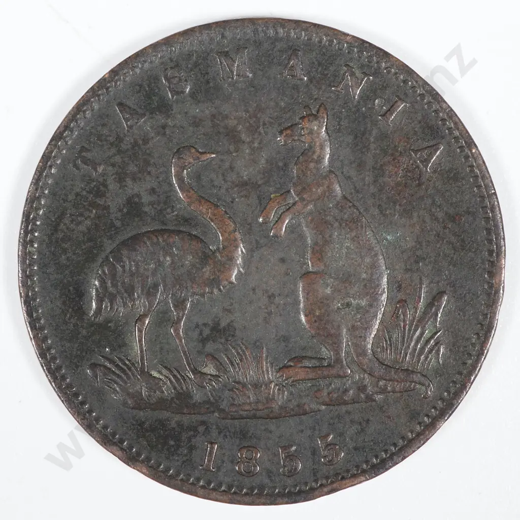 19th Century Australian Copper One Half Penny Trade Token - Lewis Abrahams Draper, Hobart Town  Image 1++