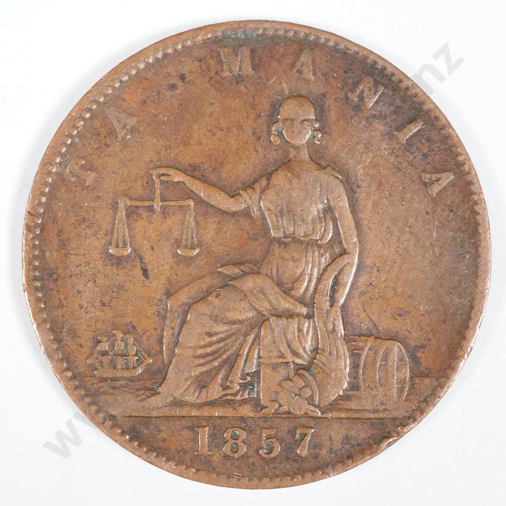 19th Century Australian Copper One Penny Trade Token - I Friedman Pawnbroker - Tasmania 1857 Image 1++