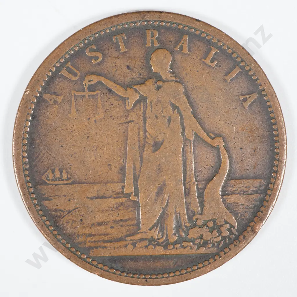 19th Century Australian Copper One Penny Trade Token - Iredale & Co, Iron Merchants & General Ironmongers, Sydney  Image 1++