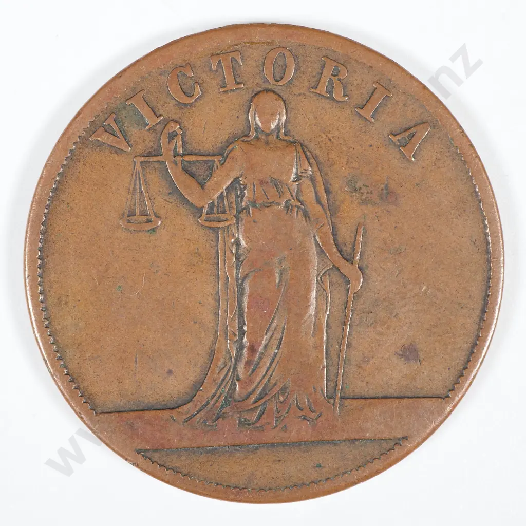 19th Century Australian Copper One Penny Trade Token - Smithfield & Co George Petty - Melbourne  Image 1++
