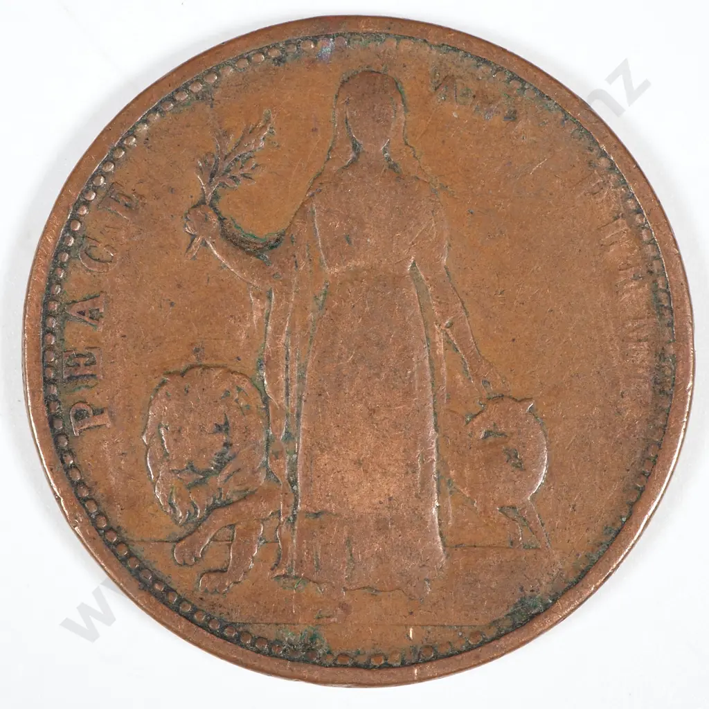 19th Century Australian Copper One Penny Trade Token - Macfarlane Wholesale & Retail Grocer Melbourne Image 1++