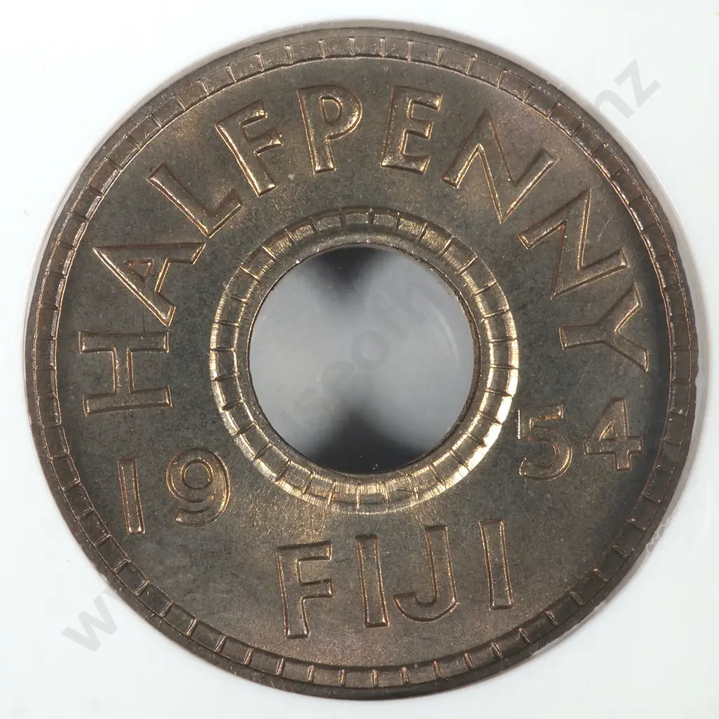 1954 Fiji Halfpenny NGC Graded & Slabbed - MS66 Image 1++