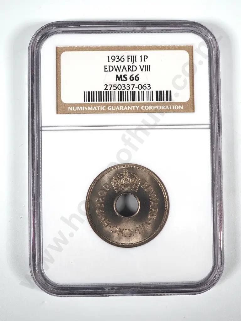 1936 (Edward VIII) Fiji Penny NGC Graded & Slabbed - MS66 Image 1++