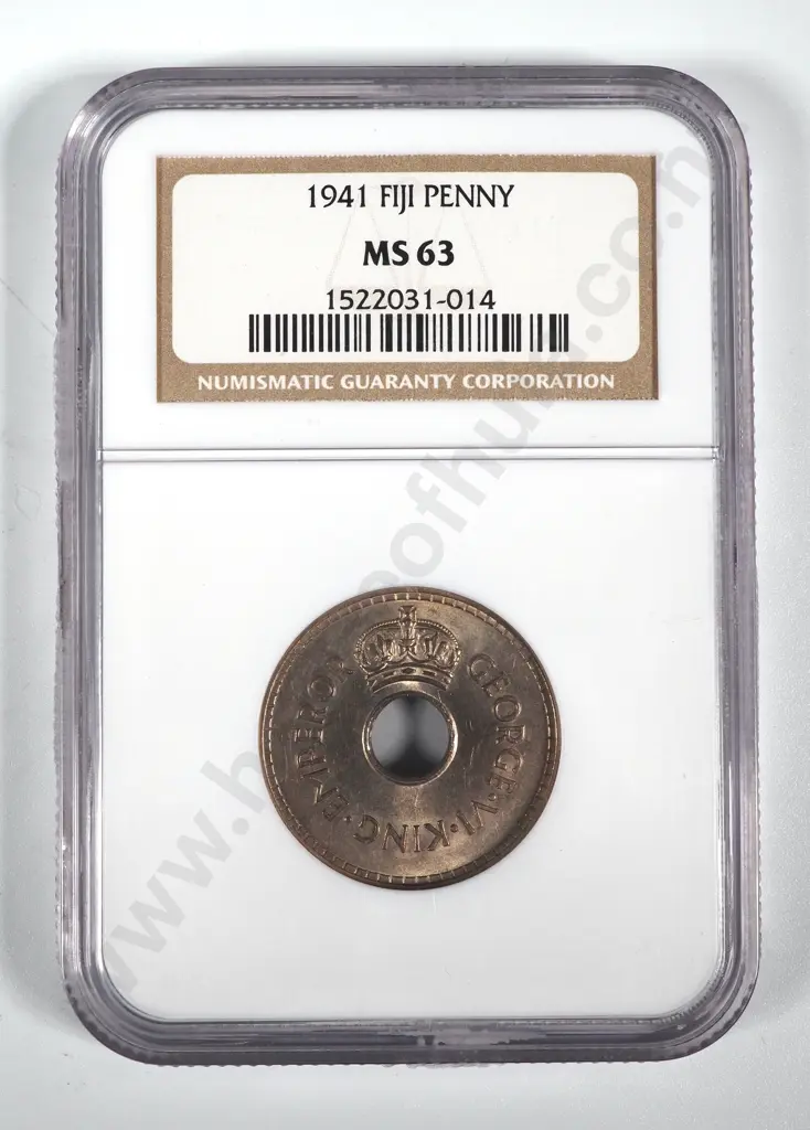 1941 Fiji Penny NGC Graded & Slabbed - MS63 Image 1++
