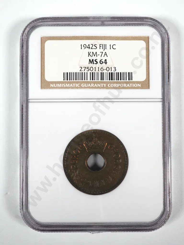 1942 Fiji Penny NGC Graded & Slabbed - MS64 Image 1++
