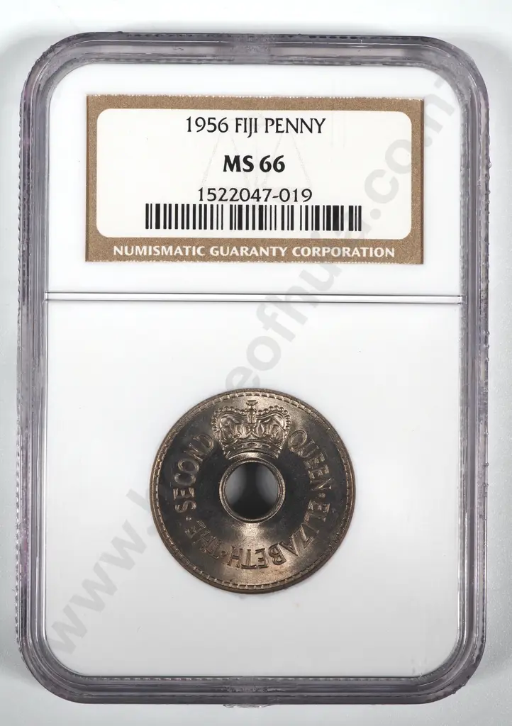 1956 Fiji Penny NGC Graded & Slabbed - MS66 Image 1++