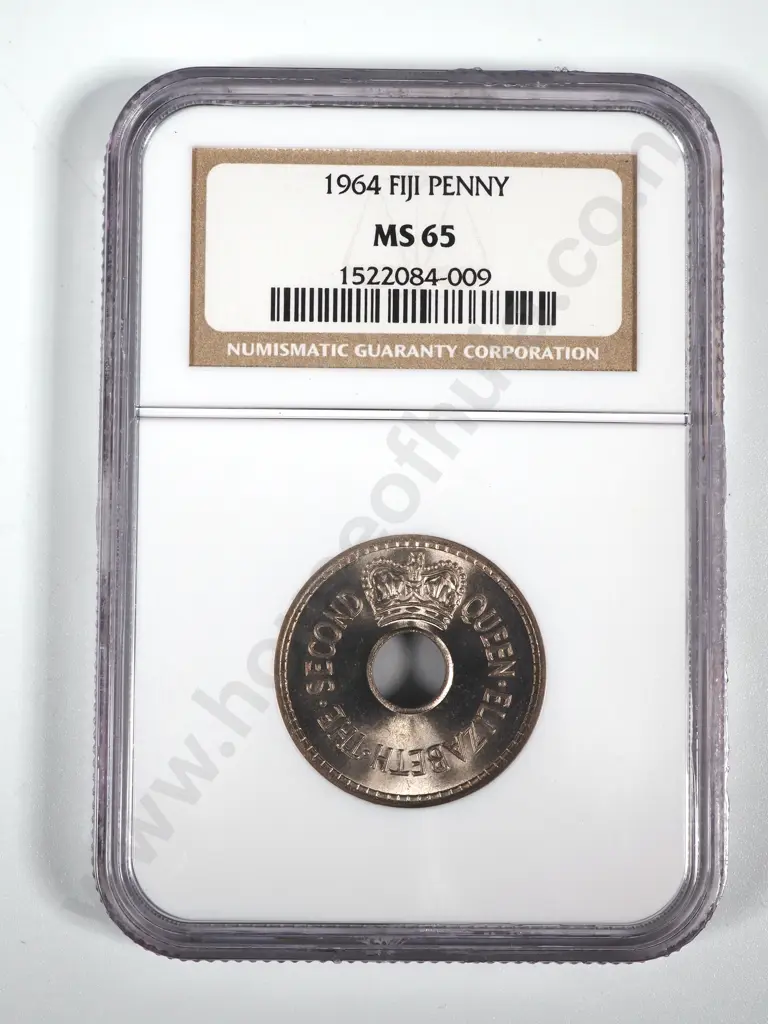 1964 Fiji Penny NGC Graded & Slabbed - MS65 Image 1++