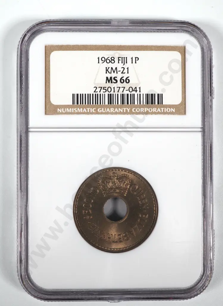 1968 Fiji Penny NGC Graded & Slabbed - MS66 Image 1++