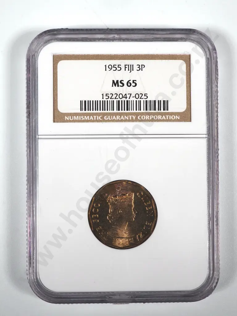 1955 Fiji Threepence NGC Graded & Slabbed - MS65 Image 1++