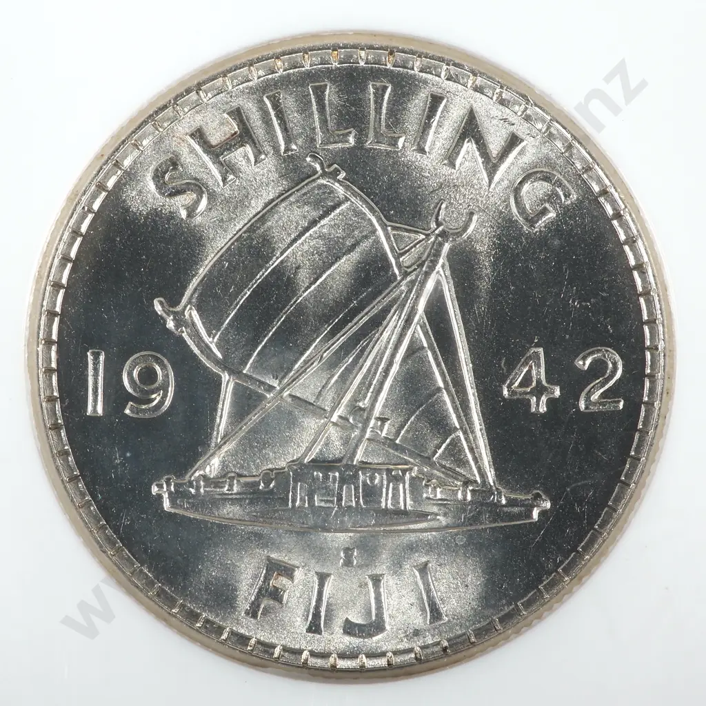 1942 S Fiji Sixpence NGC Graded & Slabbed - MS63 Image 1++