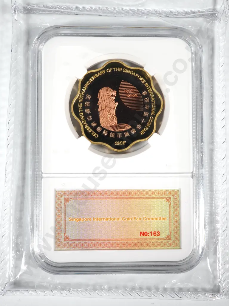 2022 10th Anniversary of the Singapore Coin Fair Slabbed Coin & Certificate   Image 1++