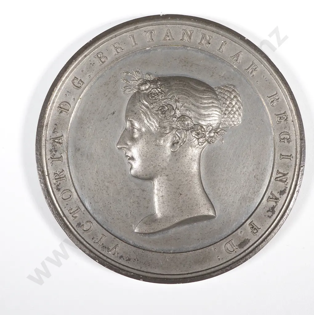 1837 United Kingdom White Metal Medal Commemorating the Accession to the Throne of Queen Victoria, 65mm  Image 1++