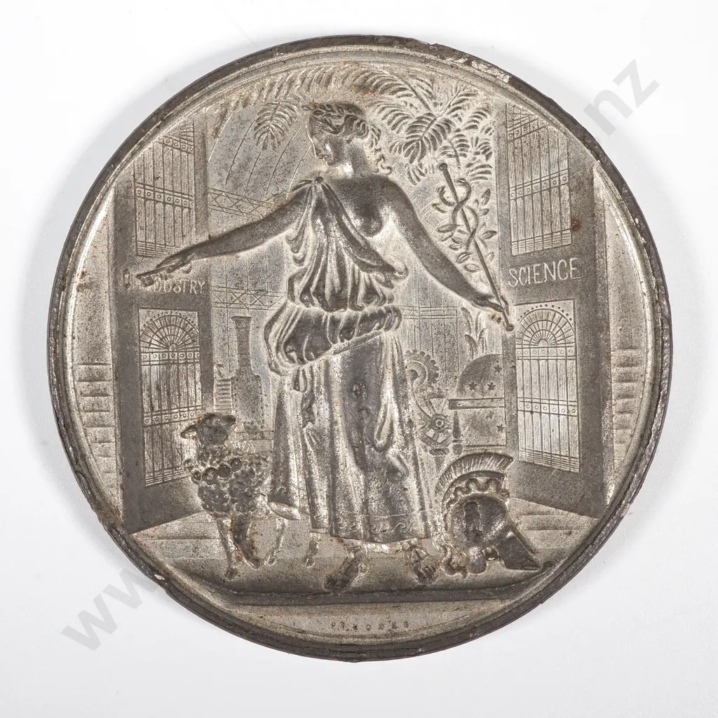 1854 United Kingdom White Metal Medal Commemorating the Opening of the Crystal Palace in London, 63mm  Image 1++