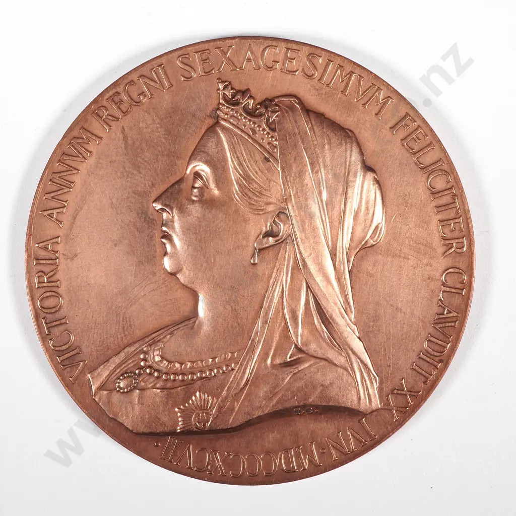 1897 Queen Victoria Diamond Jubilee Large Copper Medal 56mm Image 1++