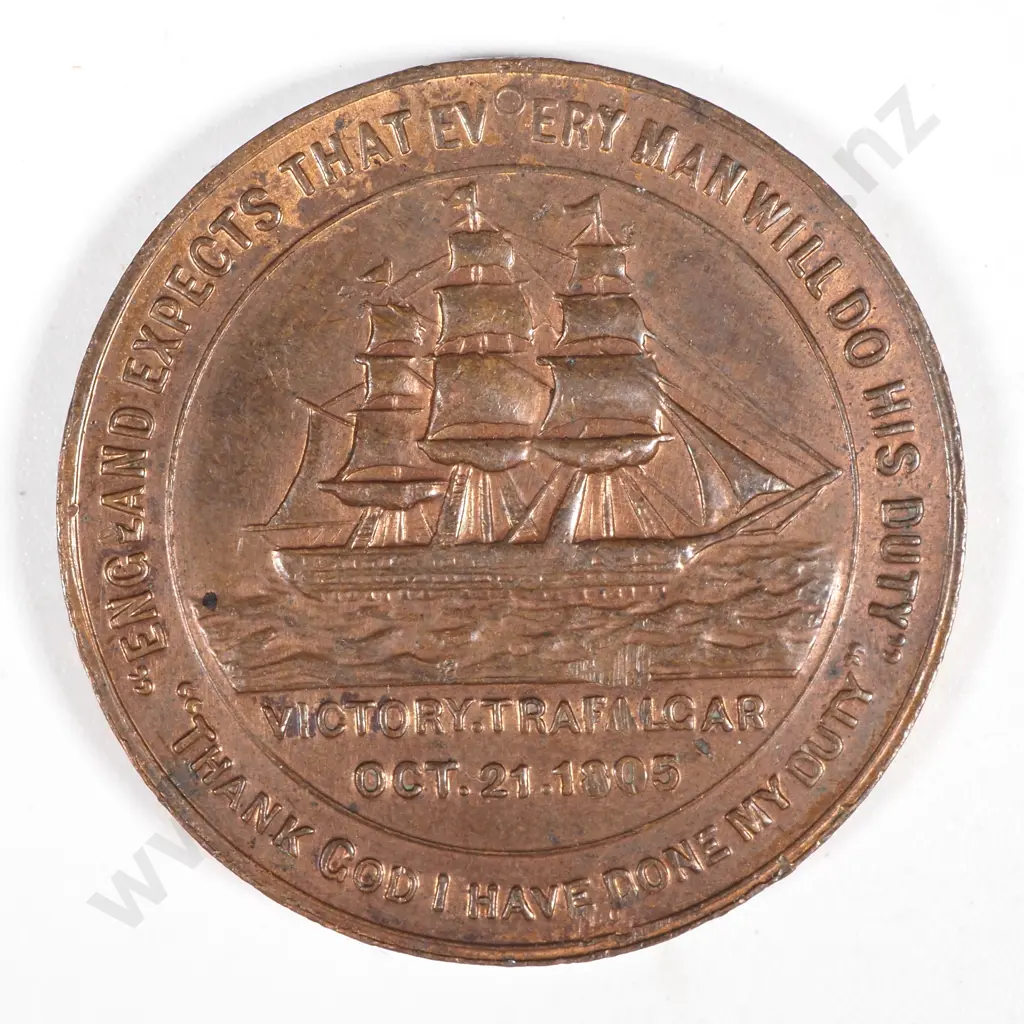 1905 Victory at Trafalgar Commemorative Coin w Victory Copper from the Admiralty  Image 1++