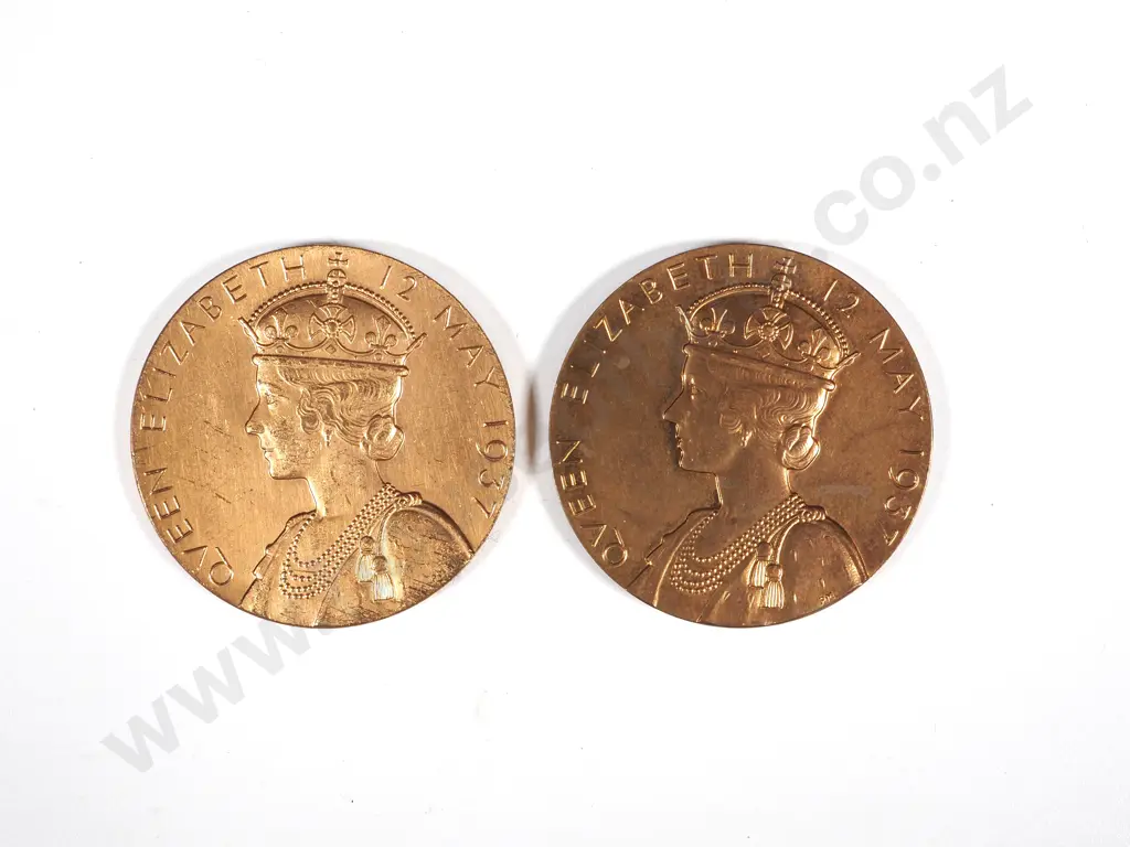 Two 1937 King George VI Coronation Copper Medals, 32mm  Image 1++