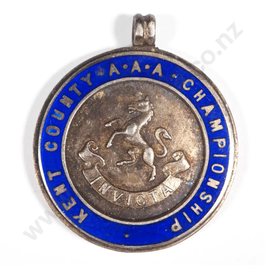 1935 Kent County AAA Championship Sterling Silver Enamelled Prize Medal  Image 1++
