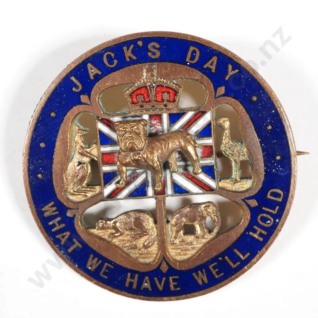 Jack's Day "What We Have Well Hold" Australian Enamelled Patriotic Pin  Image 1++