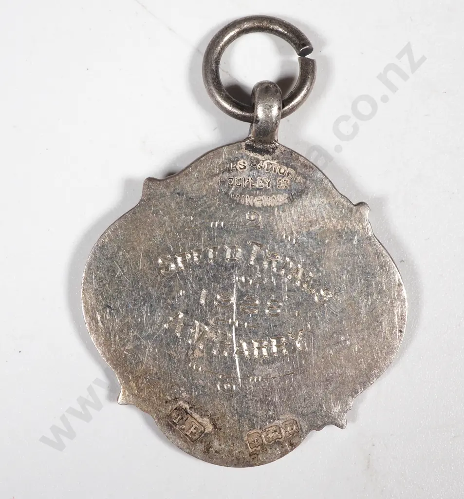 1928 Autocycle Union Easter Centre Sterling Silver Enamelled Prize Medal for Speed Trial  Image 1++