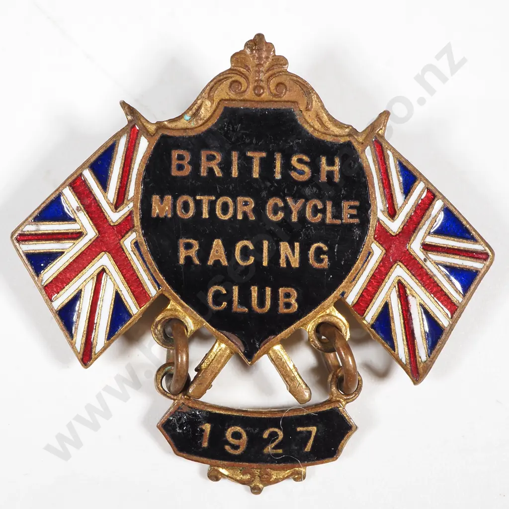 1927 Brass & Enamelled British Motorcycle Racing Club Badge Image 1++