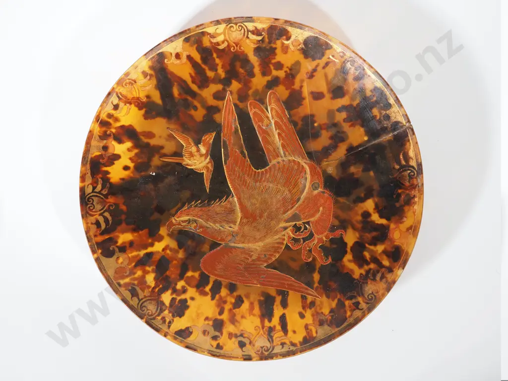 Two Repaired Faux Tortoiseshell Asian Style Chargers Image 1++