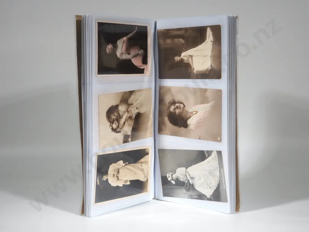 Photo Album Containing a Large Quantity of Vintage Postcards Image 1++
