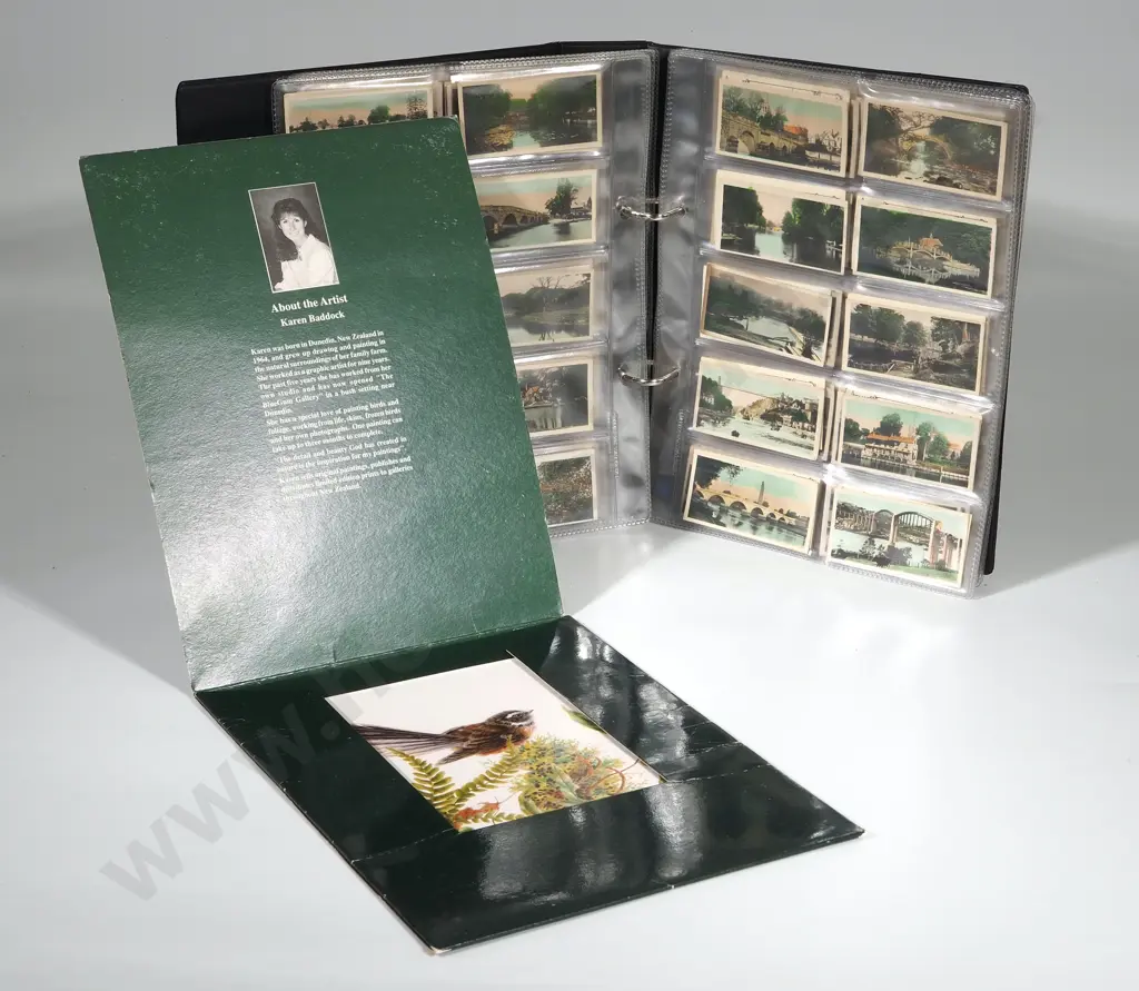 Binder containing Cigarette Cards & a Portfolio of NZ Birds Image 1++