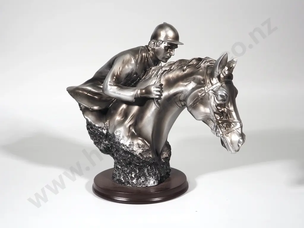 Resin Model of a Jockey on Horseback. Image 1++