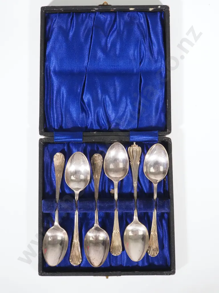 Two Cased Unmatched Sets of Silver Plate Dessert Forks  & Two Cased Sets of Silver Plate Teaspoons Image 1++