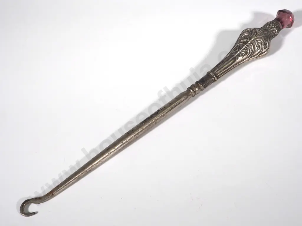 Sterling Silver Boot Hook w Scottish Thistle Finial Image 1++
