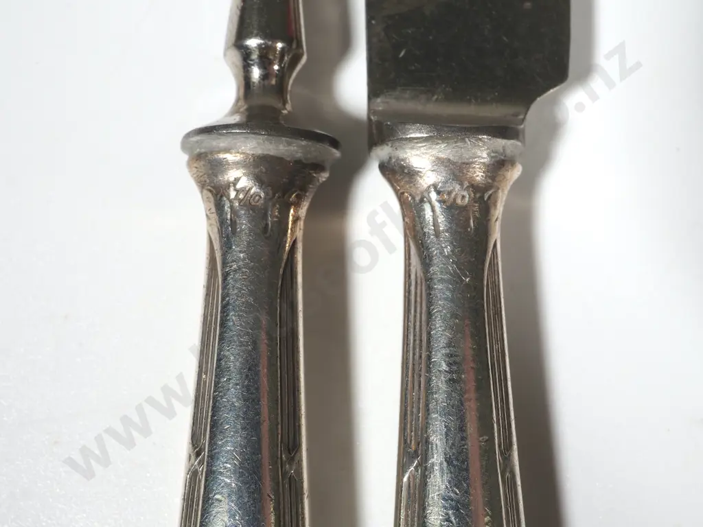 Sterling Silver Christening Spoon, French Silver Fruit Knife and Fork Image 1++
