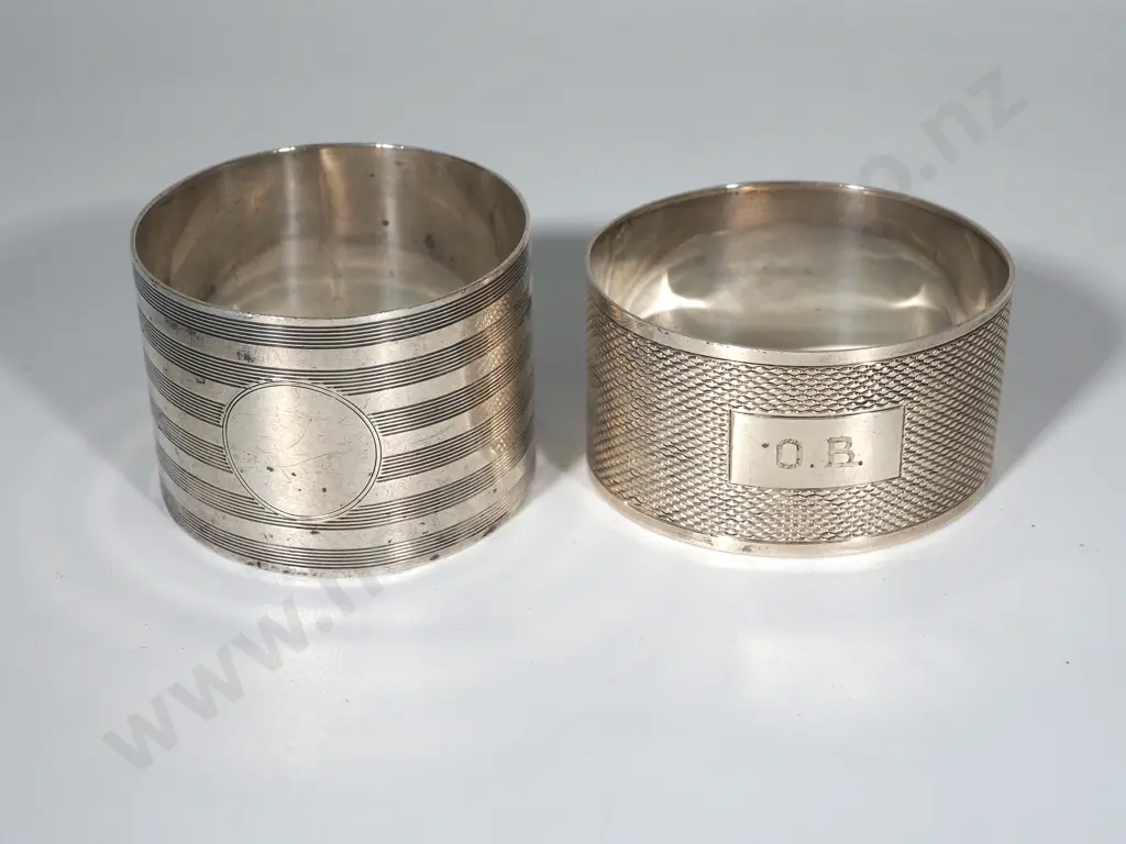 Two Sterling Silver Napkin Rings Image 1++