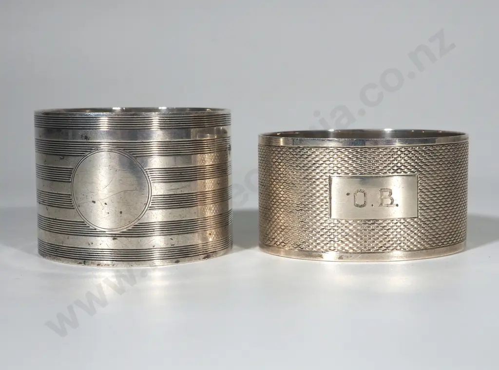 Two Sterling Silver Napkin Rings Image 1++
