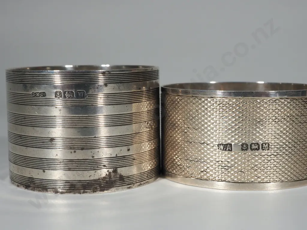 Two Sterling Silver Napkin Rings Image 1++