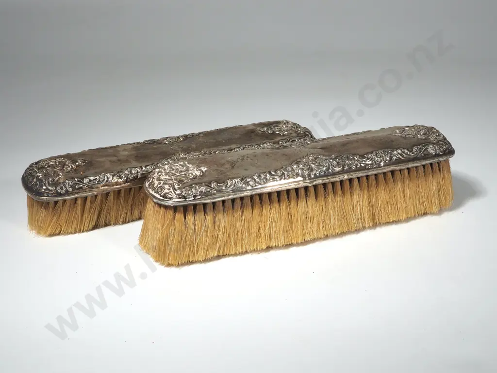 Two Vintage Sterling Silver Clothes Brushes Image 1++