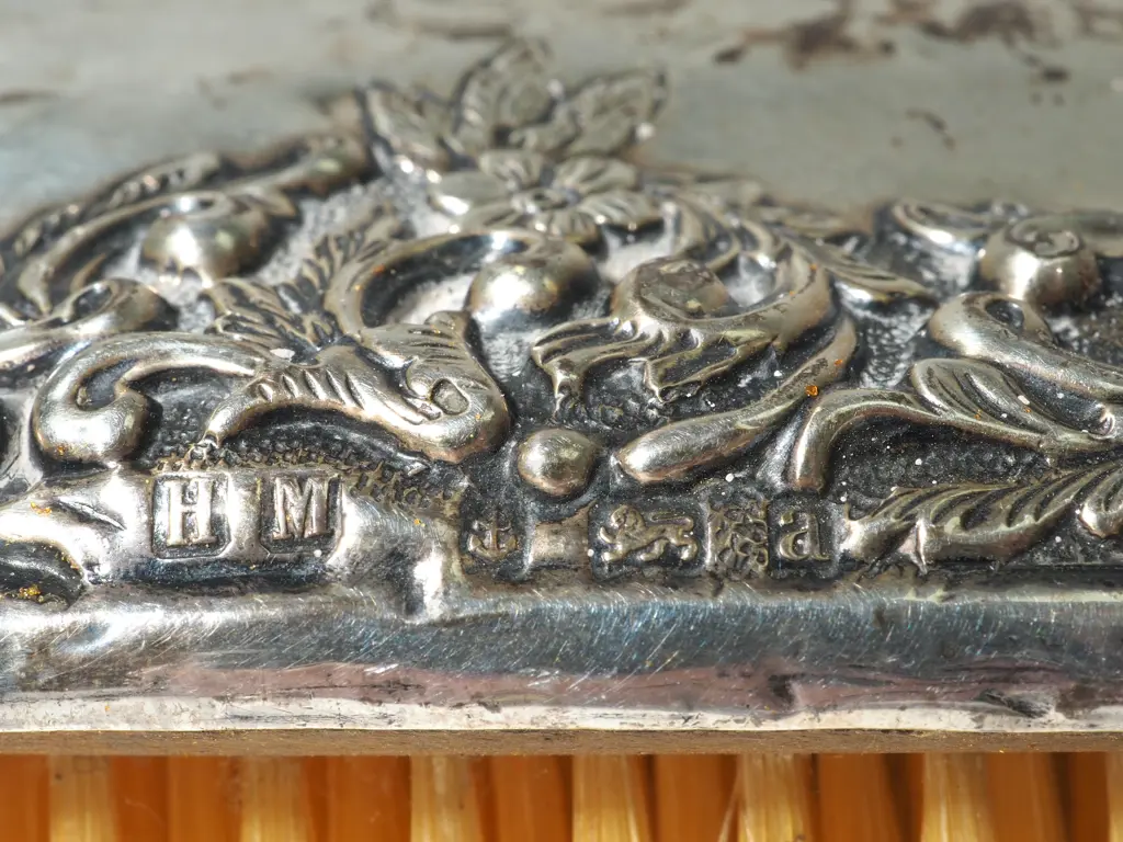 Two Vintage Sterling Silver Hair Brushes Image 1++