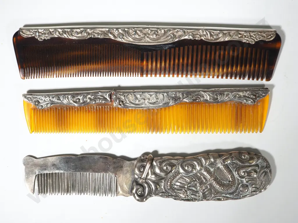 Three Sterling Silver Combs Image 1++
