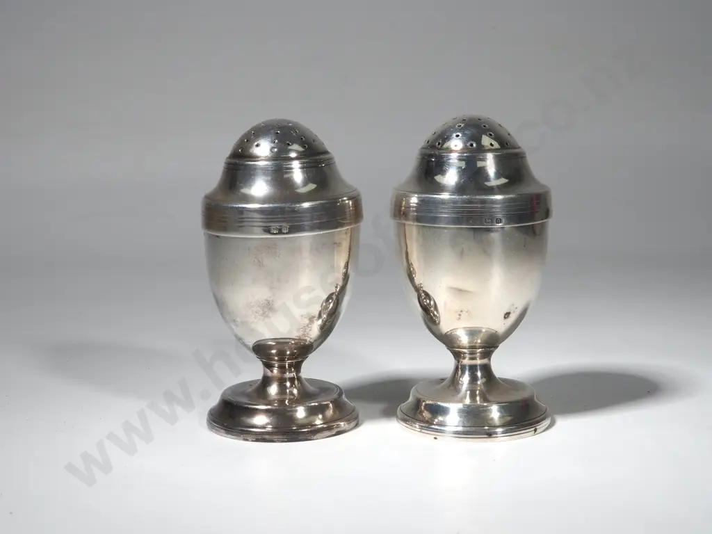 Pair of Sterling Silver Pepper Shakers Image 1++