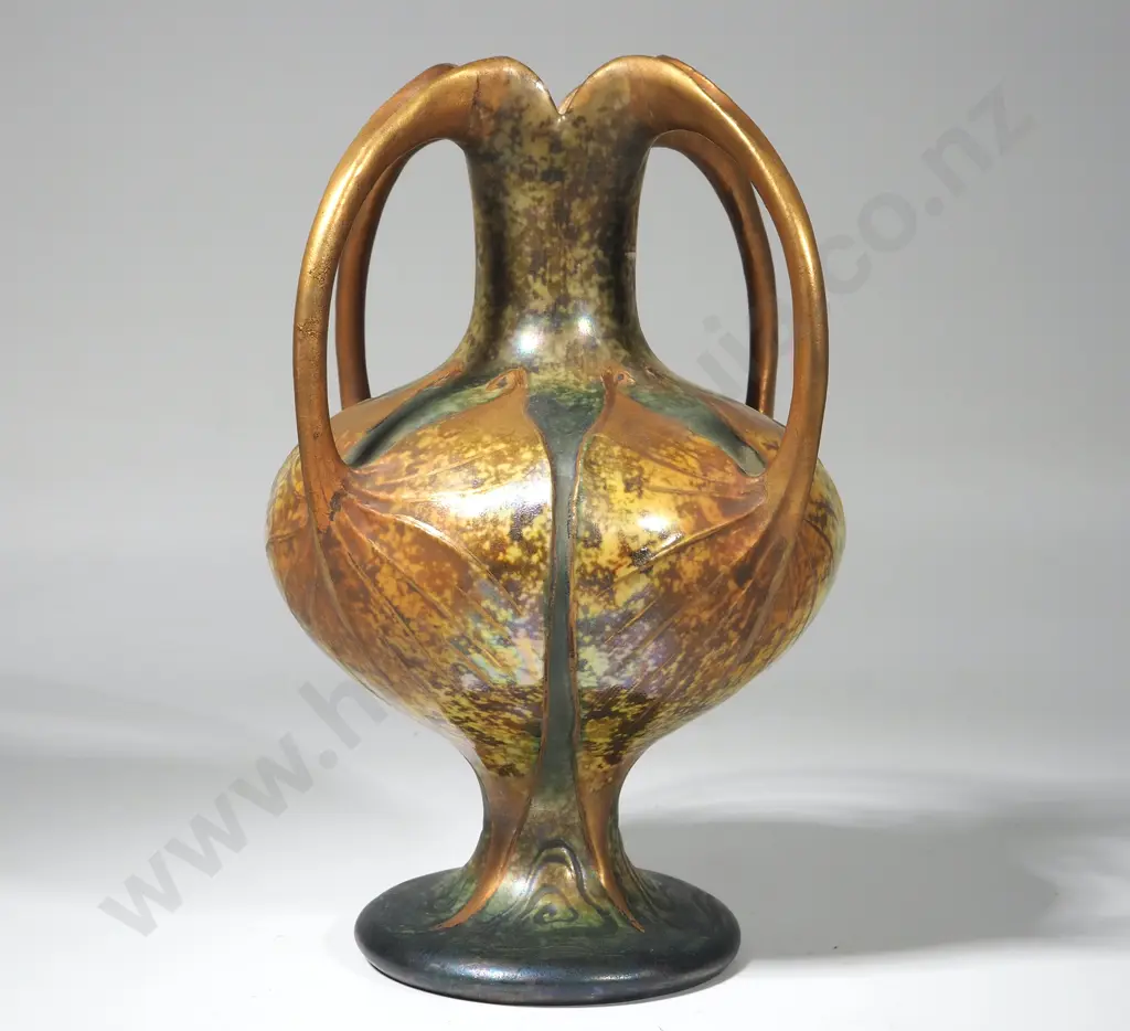 Czechoslovakian Art Nouveau Amphora Vase Image 1++
