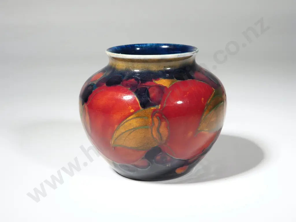 Small Squat Moorcroft Pomegranate Vase. Hgt 70mm Image 1++
